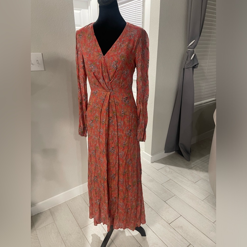REFORMATION floral print front slit Dress Sz 2